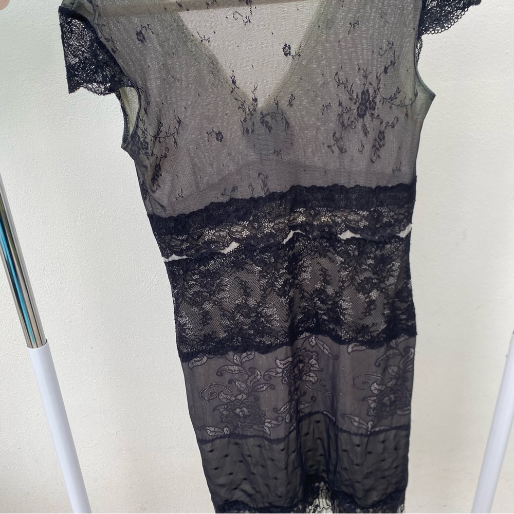 Y2K Euro Whimsygoth Black Mesh & Lace Dress Size Medium - Picture 8 of 10